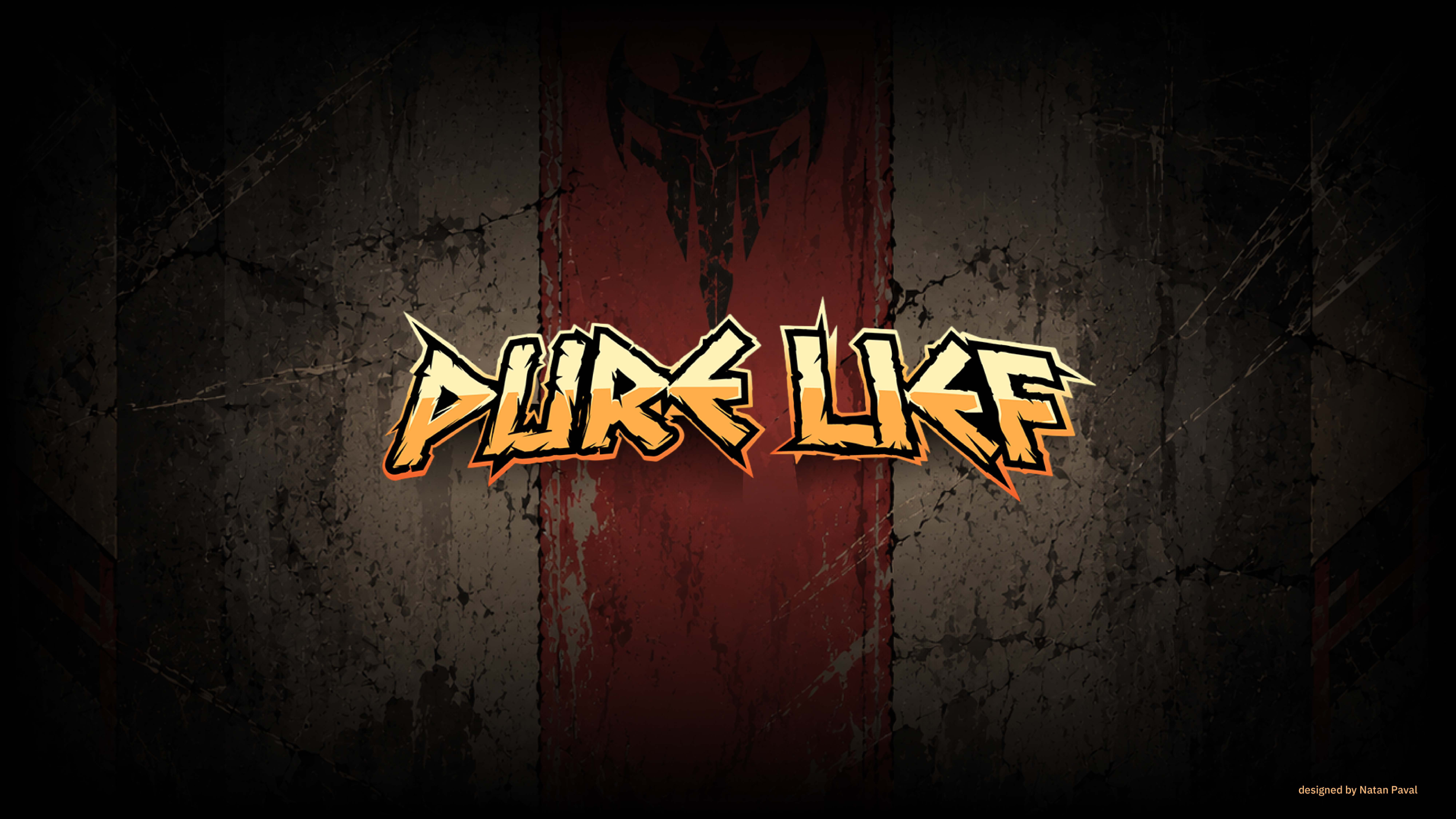 PURE LIEF wordmark on a distressed concrete and banner background