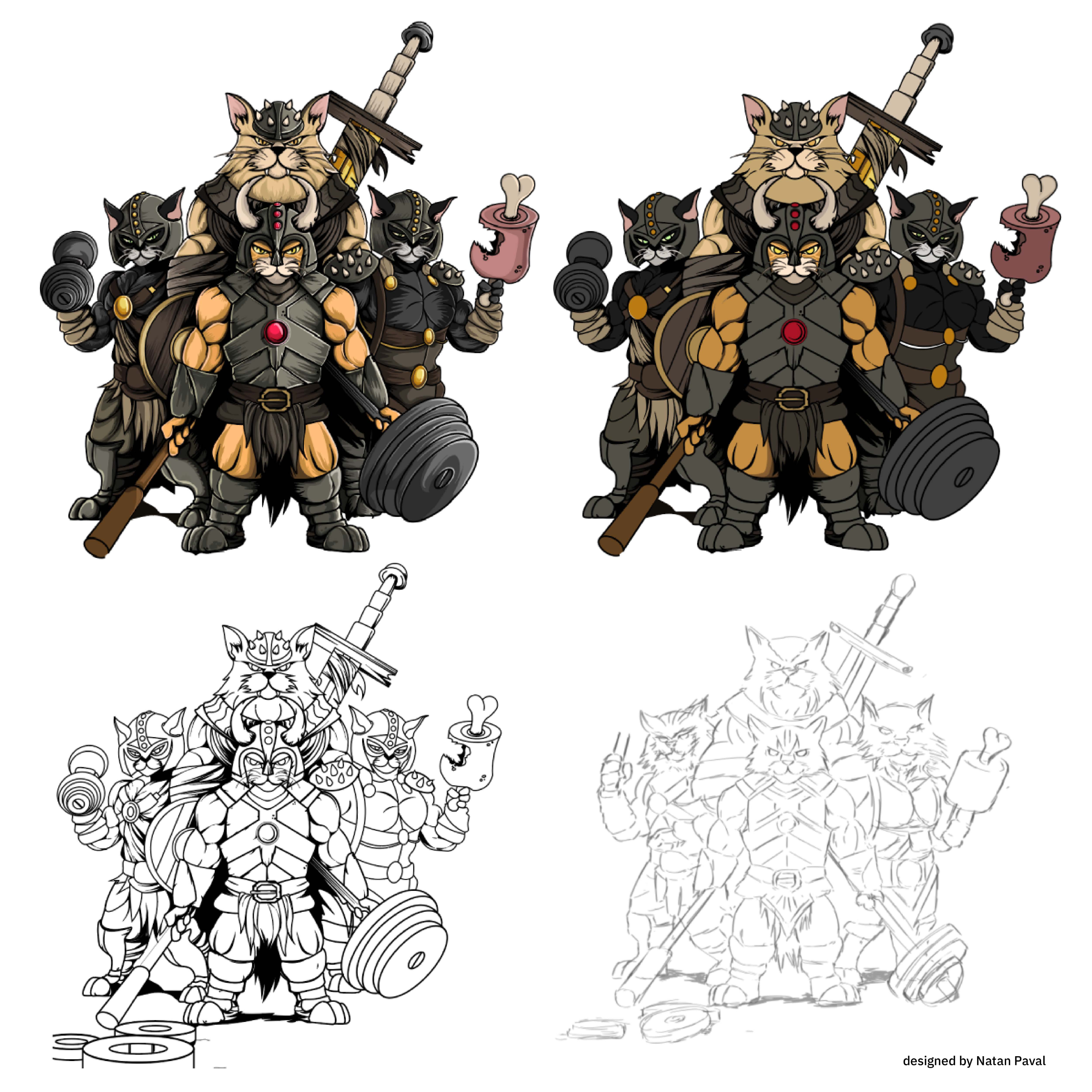 PURE LIEF character development from sketch and line art to full color